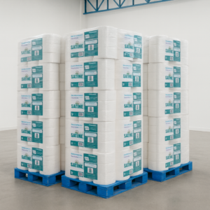 6 Rollos de 200 Metros Blanco Gofrado SATINÉ Papel Higiénico Jumbo
